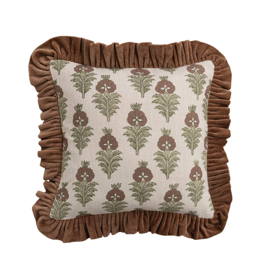 Coussin en coton motif floral