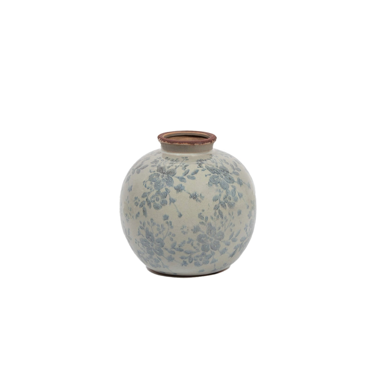 VASE ROND AVEC MOTIF FLORAL BLEU