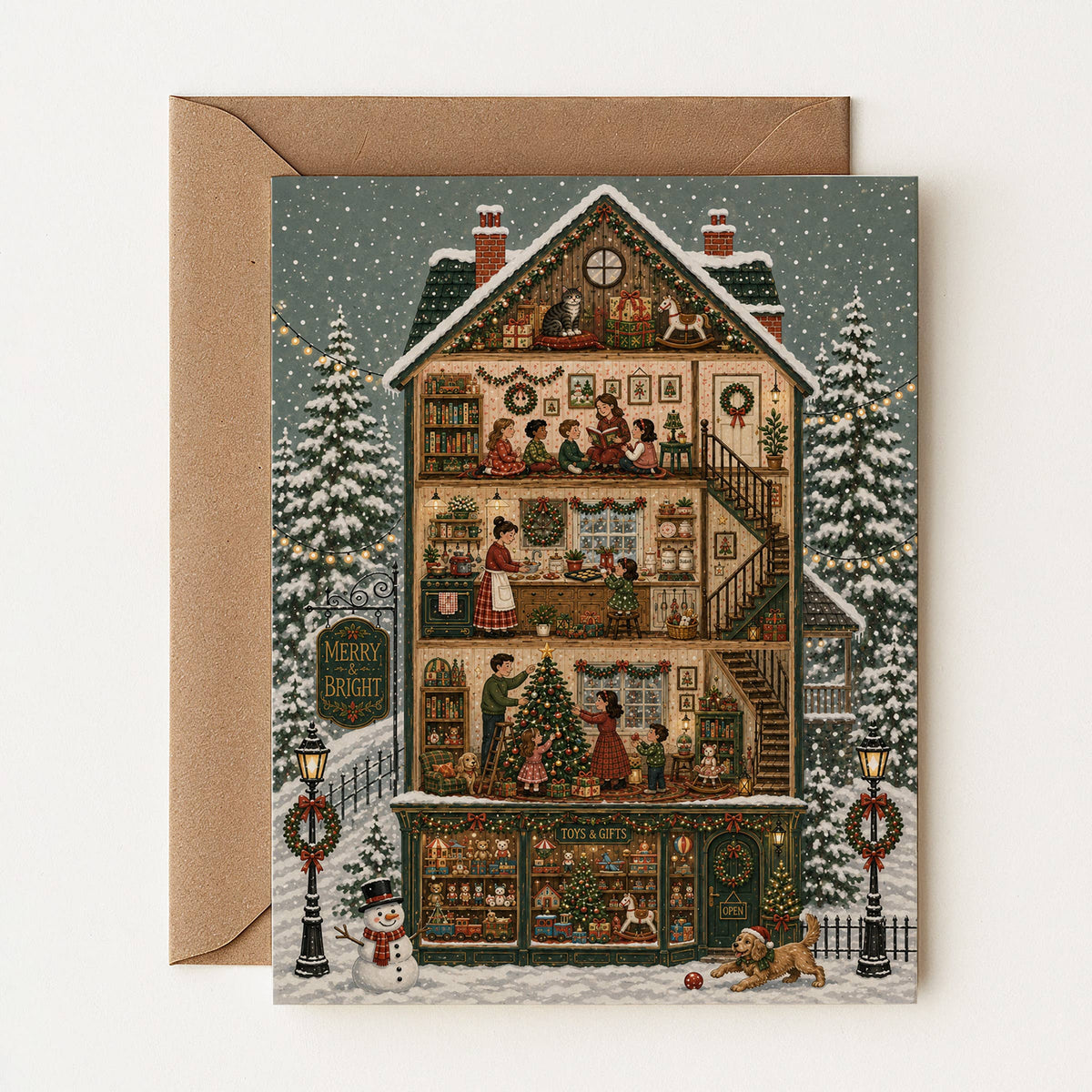 Carte de Noël à la maison