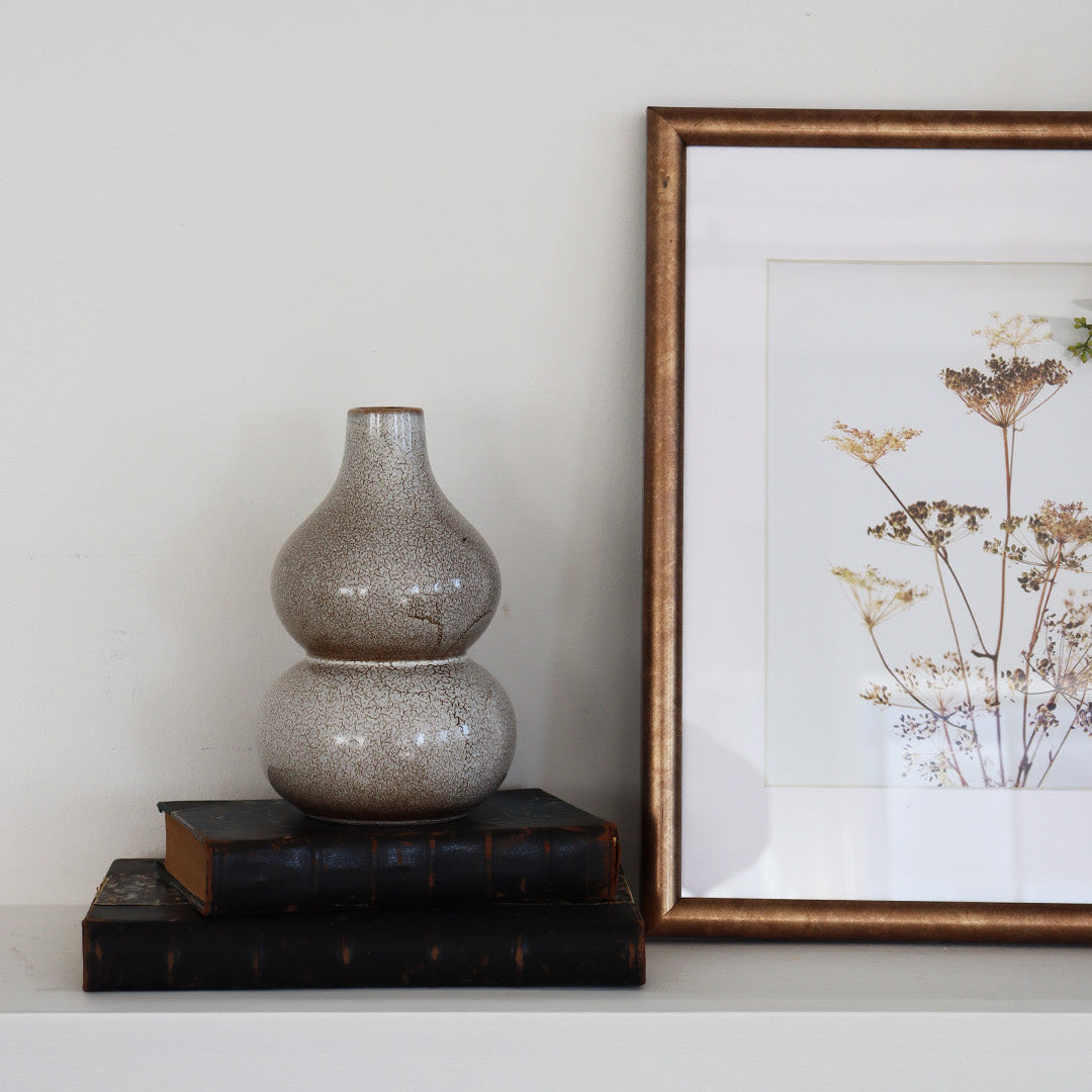 VASE EN CÉRAMIQUE BEIGE/BRUN
