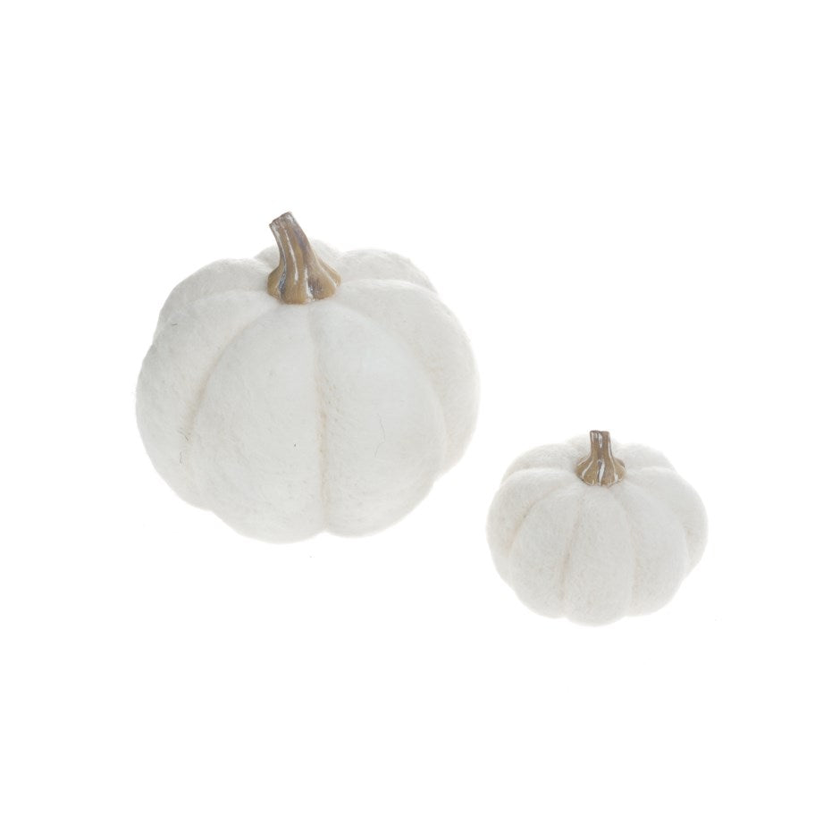 Citrouille en laine blanche