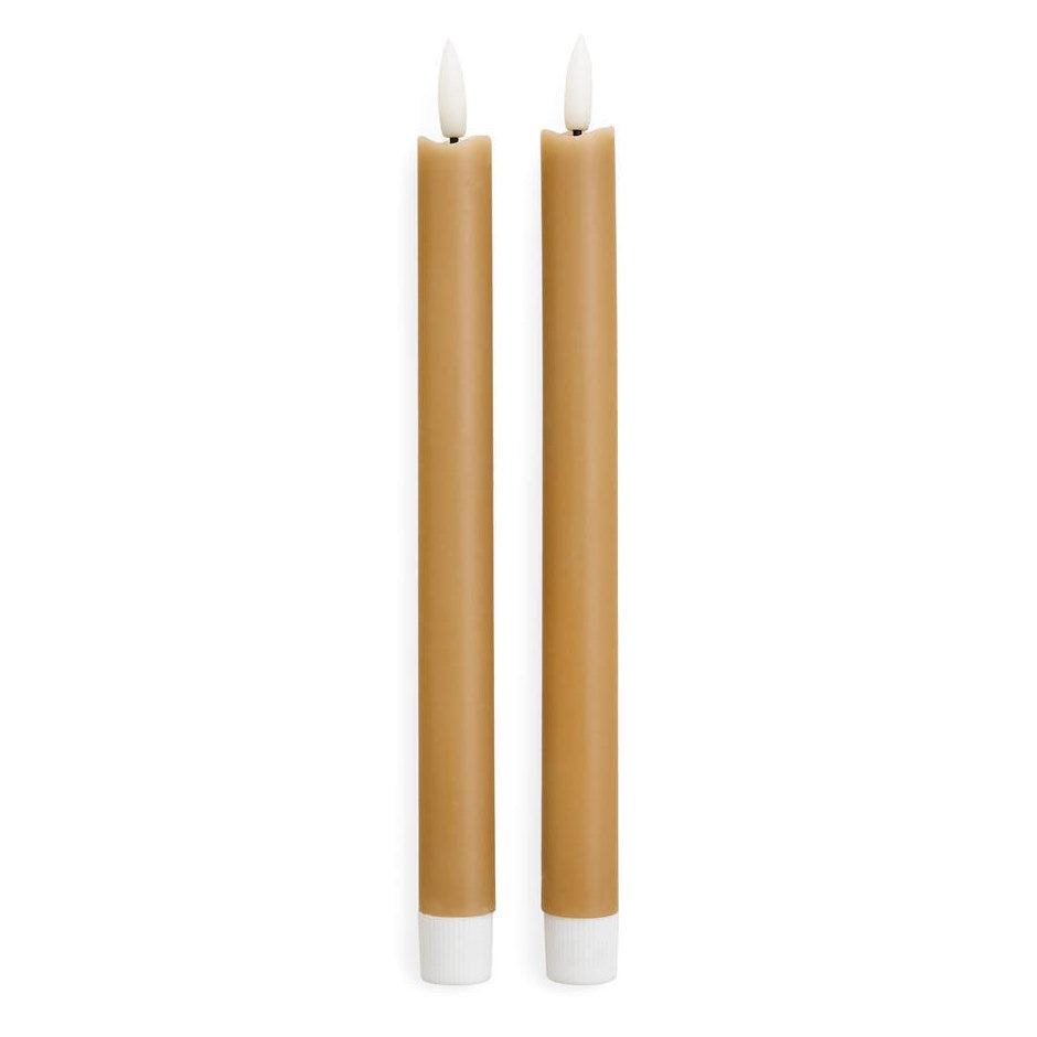 Duo chandelles LED Mousse moka