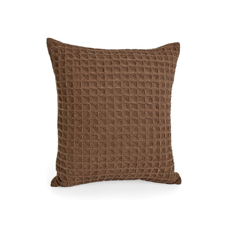 Coussin en coton gaufré vert