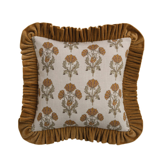 Coussin en coton motif floral
