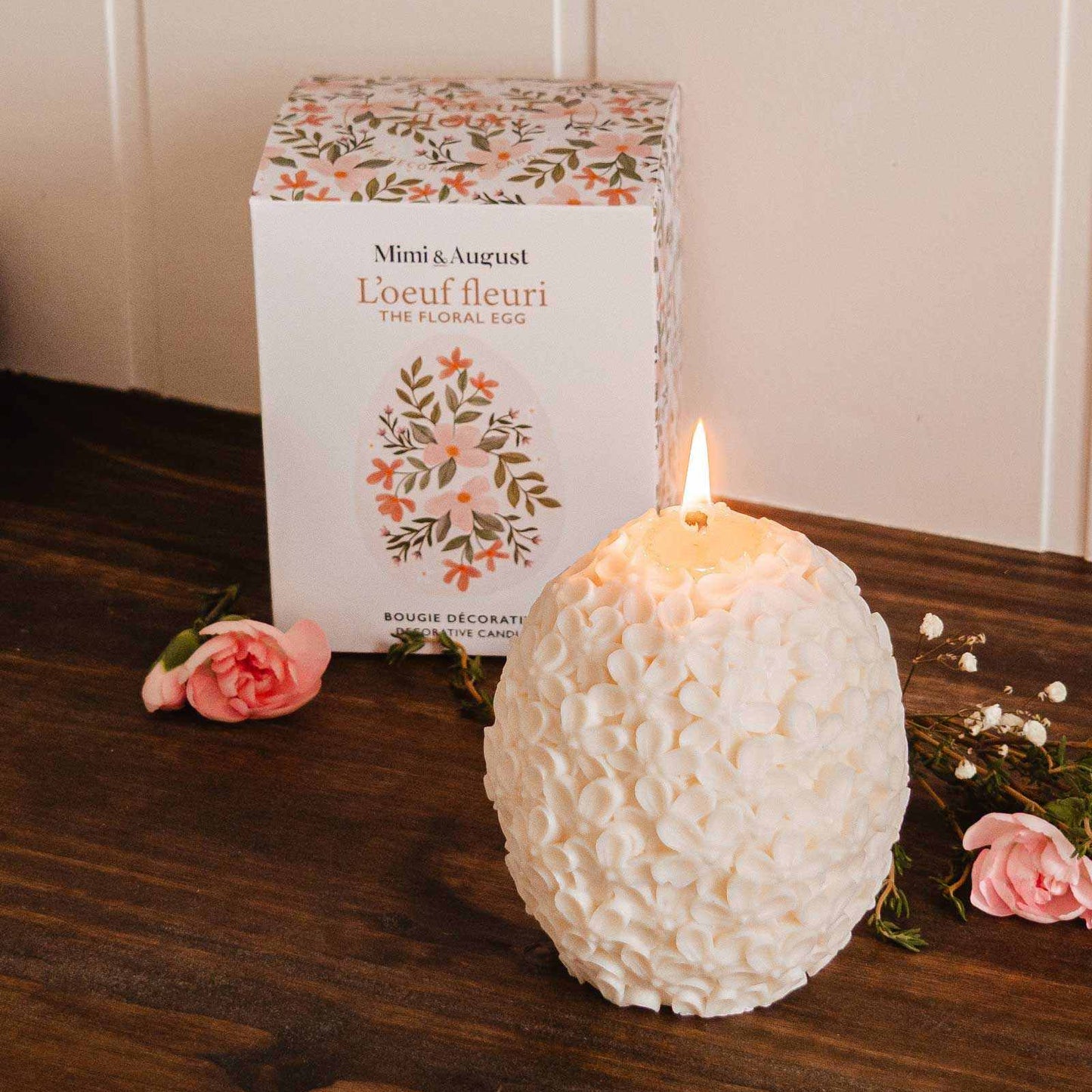 L'œuf fleuri - Bougie Décorative en Soya