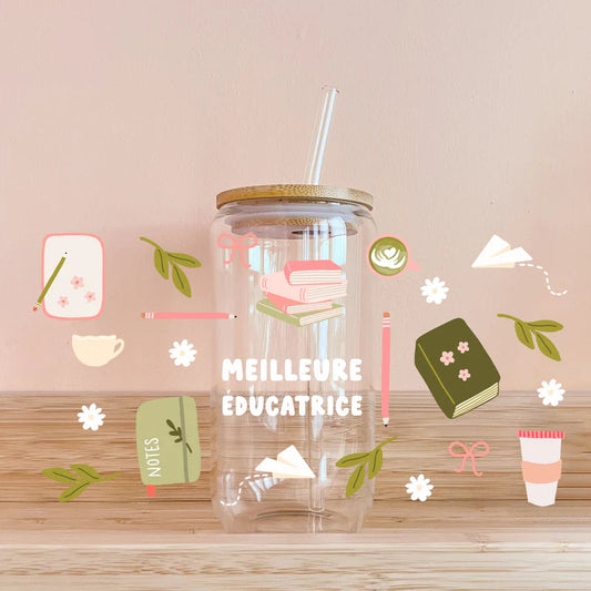 Verre meilleure éducatrice - Cahiers et café