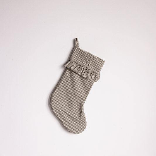 Mini chaussette de Noël vichy olive